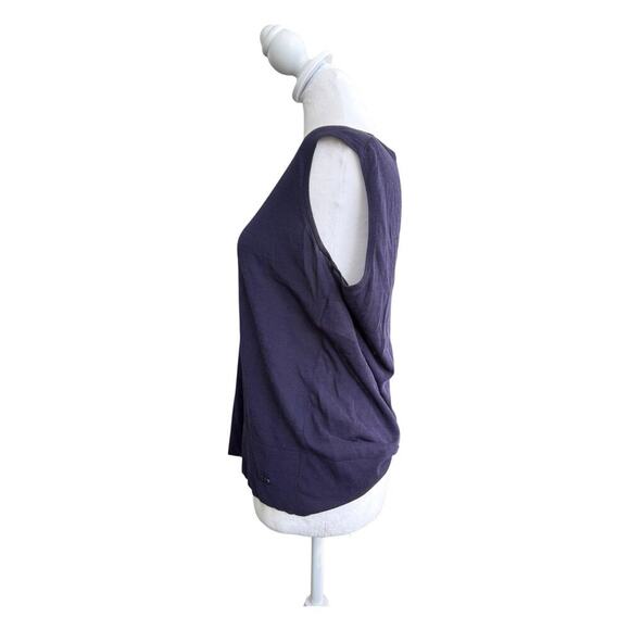 Ferragamo Logo Plaque Knit Blue Purple Tank Top Vet large Sleeveless Blouse - Picture 5 of 16
